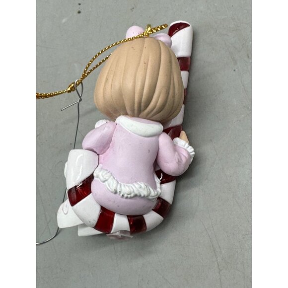 Brighten Up Christmas Vintage Precious Moments Ornament girl on candy cane READ - Picture 7 of 7